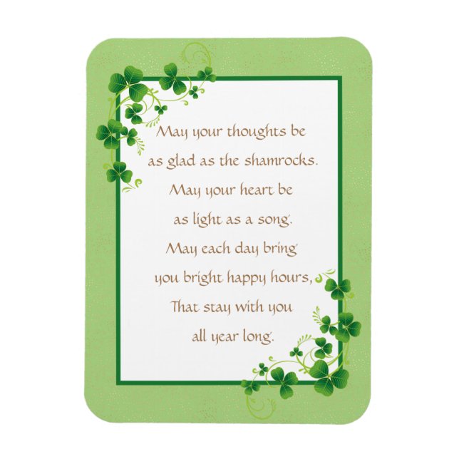 Glad As Shamrocks Irish Blessing  Magnet (Vertical)