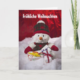 Glad Christmas Schneemann Holiday Card