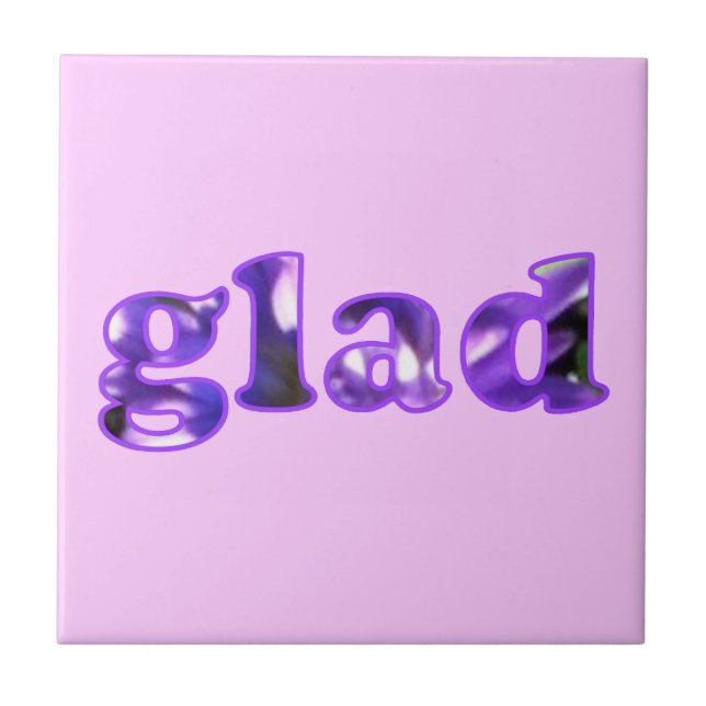 Glad spelled with purple flowers Trivet (Front)