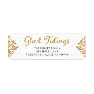 Glad Tidings Adresse de retour de Noël