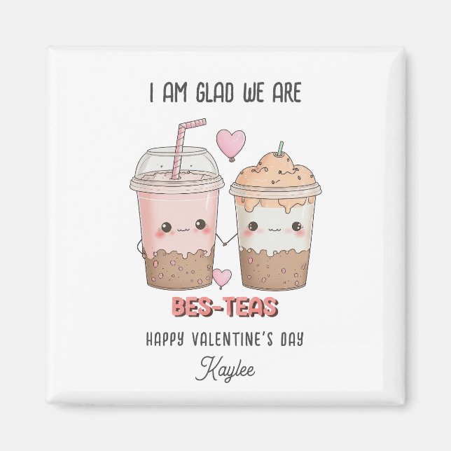 Glad We Are Bes-teas KID Valentines Day Classroom Magnet (Front)