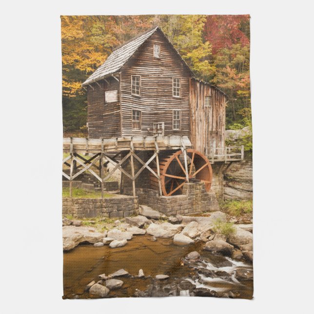 Glade Creek Grist Mill, Babcock State Park, 2 Kitchen Towel (Vertical)