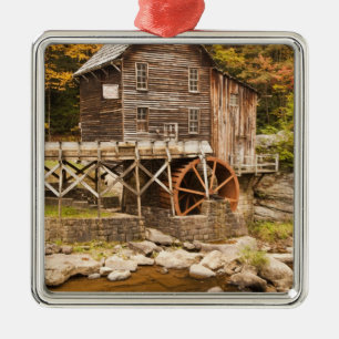Glade Creek Grist Mill, Babcock State Park, 2 Metal Ornament