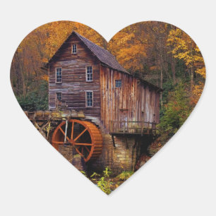 Glade Creek Grist Mill Heart Sticker