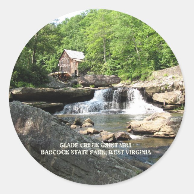 GLADE CREEK GRIST MILL--STICKER CLASSIC ROUND STICKER (Front)