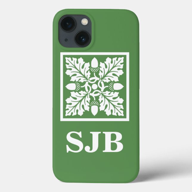 Glade Green Acorn and Leaf Tile Design Case-Mate iPhone Case (Back)