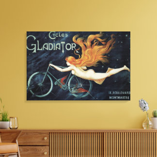 Gladiator Cycles, Vintage Victorian Art Nouveau Canvas Print