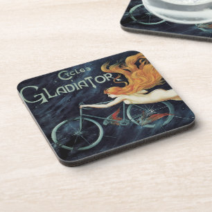 Gladiator Cycles, Vintage Victorian Art Nouveau Coaster