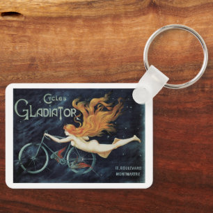 Gladiator Cycles, Vintage Victorian Art Nouveau Keychain