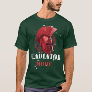 Gladiator Mode Spartan Helmet Red Workout Motivat T-Shirt