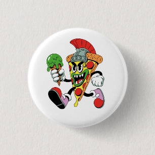 Gladiator Pizza Slice Italian Brainrot 1 Inch Round Button