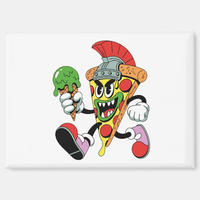 Gladiator Pizza Slice Italian Brainrot Magnet (Front)