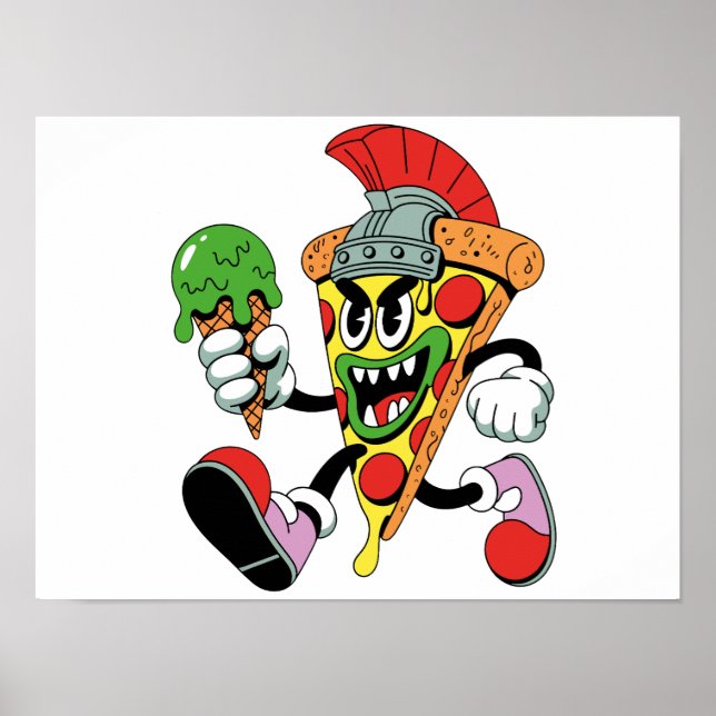 Gladiator Pizza Slice Italian Brainrot Poster (Front)
