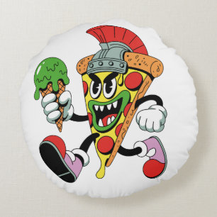 Gladiator Pizza Slice Italian Brainrot Round Pillow