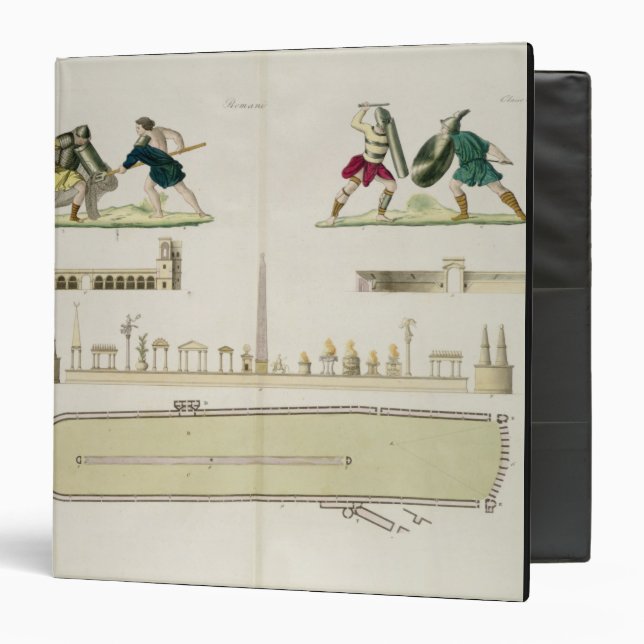 Gladiators and a plan of the circus of Caracalla, Binder (Front/Inside)