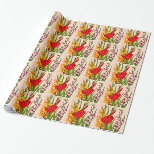 gladiola flowers gladioli flowers wrapping paper