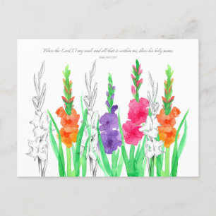 Gladiola Scripture Psaumes 103 Carte de prière