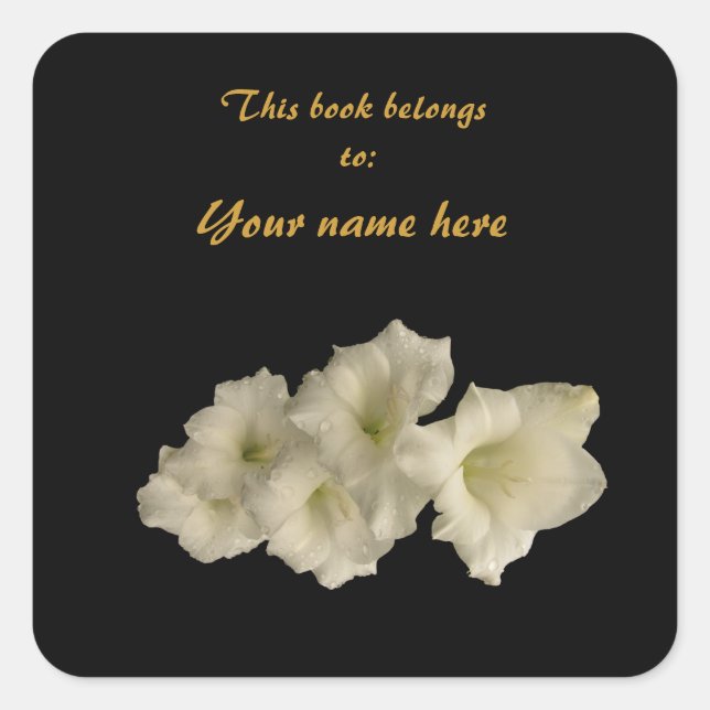 Gladiolas Bookplate Square Sticker (Front)