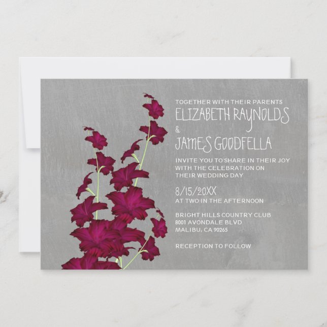 Gladiolas Wedding Invitations (Front)