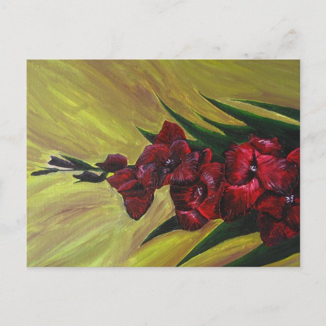 "Gladioli" Acrylic Painting - Postcard (Front)