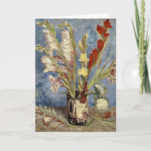 Gladioli and China Asters | Vincent van Gogh Card (Front)