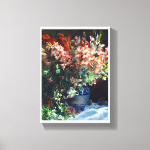 Gladioli in a Vase Pierre Auguste Renoir painting Canvas Print