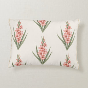Gladiolus August Birth Flower Wall Art Print Accent Pillow