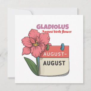 Gladiolus - Birth Flower For August Invitation