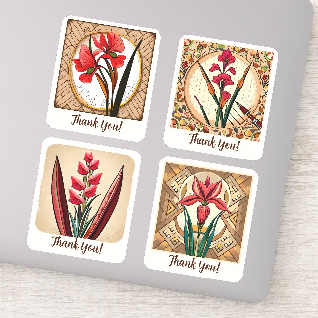 Gladiolus Flowers Groovy Retro Personalized (Detail)
