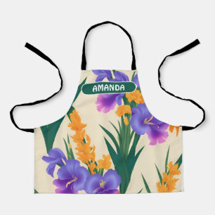 Gladiolus Retro Colourful Personalized Pattern Apron