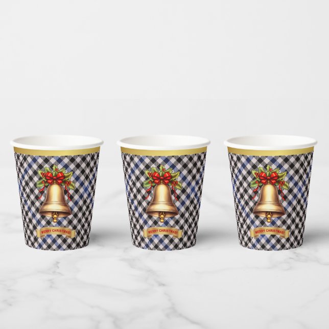 Gladstone Personalized Tartan Christmas Paper Cups (Multi)