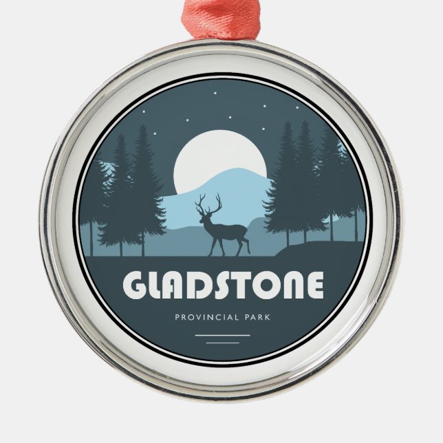 Gladstone Provincial Park Deer Metal Ornament (Front)