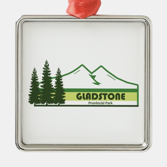 Gladstone Provincial Park Green Stripes Metal Ornament (Front)