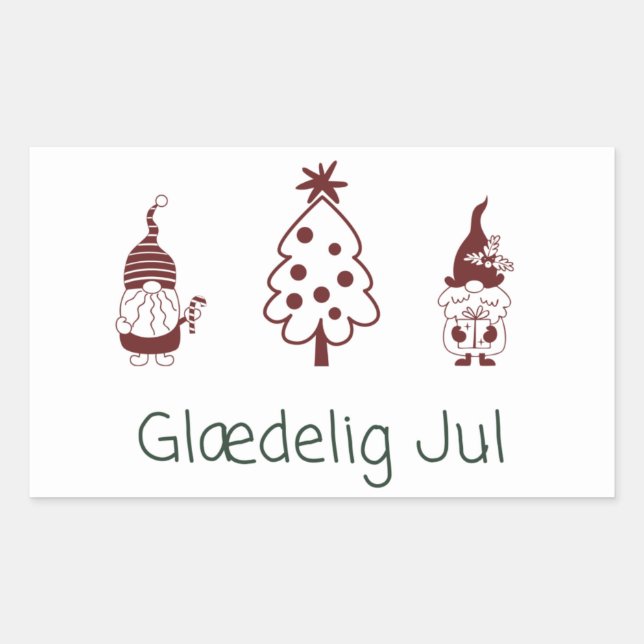 Glædelig jul, Danish Happy Christmas  Sticker (Front)