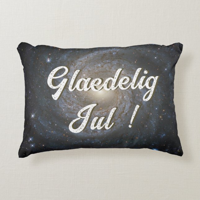 Glædelig Jul  | Merry Christmas in Danish  Accent Pillow (Front)