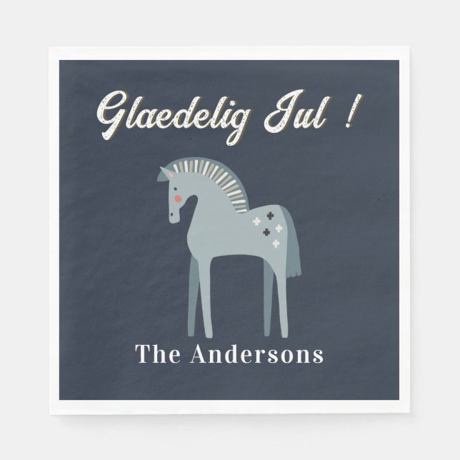 Glædelig Jul  | Merry Christmas in Danish Napkin (Front)