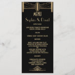 Glam 1920's Great Gatsby Art Deco Wedding Menu<br><div class="desc">Glamourous,  romantic and elegant Charm Roaring 20's Great Gatsby card design,  inspired by the 1920s glamour,  glitz,  old Hollywood and The Great Gatsby. It is available on white,  too. Use Customize tool to add your info. For more,  visit please,  my Charm Roaring 20's Great Gatsby Collection</div>