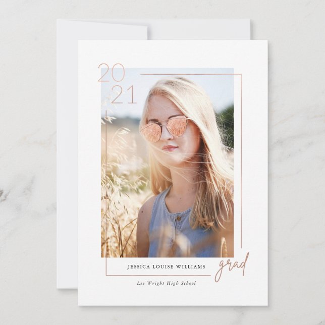 Glam 2021 Graduation Photo Invitations (Front)