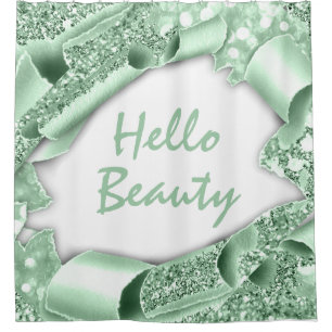 Glam 3D Frame Mint GREEN GLITTER HELLO Girly
