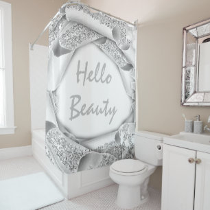 Glam 3D Frame SilVER GRAY GLITTER  HELLO Girly