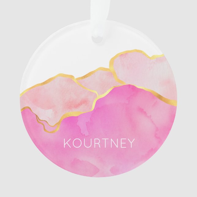 Glam Abstrait Rose Or Blanc NOM Fun moderne (devant)
