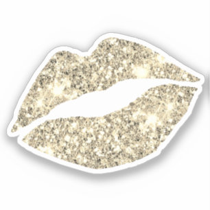 Glam Aesthetic Girly Gold Glitter Lips