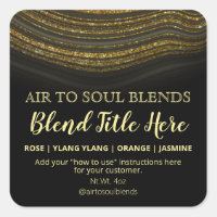 Glam Agate Black Gold Essential Oil Blend Labels