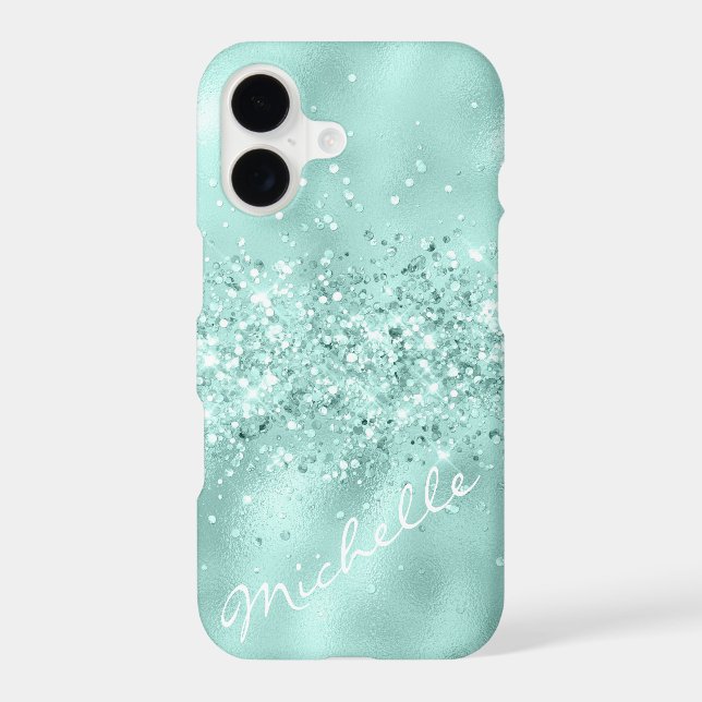 Glam Aqua Blue Foil Confetti  (Back)