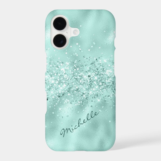 Glam Aqua Blue Foil Confetti (Back)