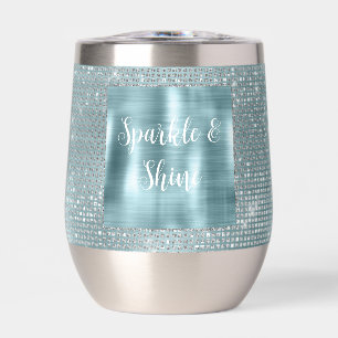 Glam Aqua Glitzy Silver Sparkle