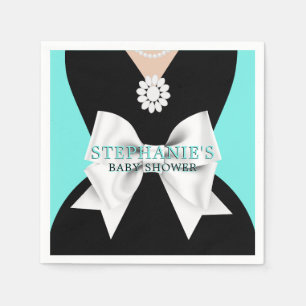 Glam Aqua Teal Fancy Tiffany Theme Baby Shower Napkin