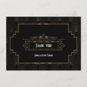 Glam Art Deco Great Gatsby Wedding Thank you Card