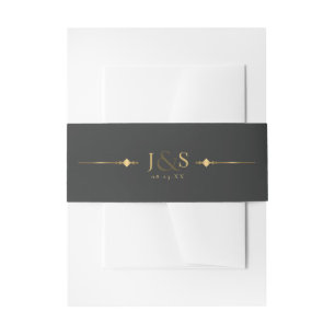 Glam Art Deco Wedding ID1033 Invitation Belly Band