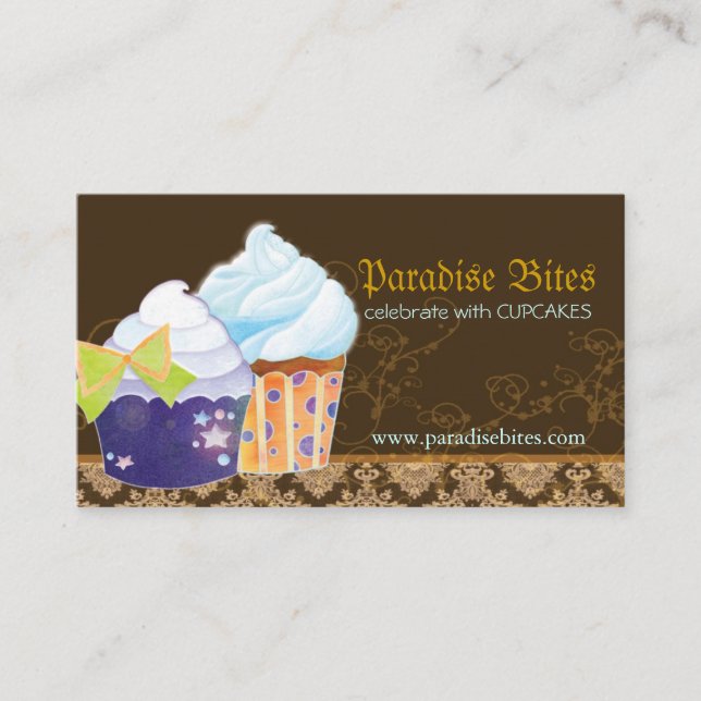 Glam Bakery Cupcakes Business Card (Front)